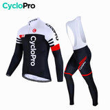 Tenue cycliste hiver Noire et Blanche - Pro+