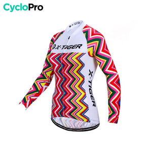 MAILLOT LONG DE CYCLISME ROSE - HIVER - MOSAIQUE+