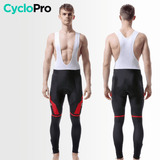 Tenue cycliste automne Noire et Rouge - Confort+ tenue de cyclisme hiver CycloPro 