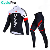 Tenue cycliste hiver Noire et Blanche - Pro+