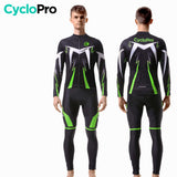 Tenue cycliste hiver Noire et Verte - Confort+ tenue de cyclisme hiver CycloPro 