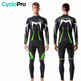 Tenue cycliste automne Noire et Verte - Confort+ tenue de cyclisme automne CycloPro 