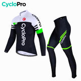 Tenue Cycliste Hiver Blanche et Verte - Pro+