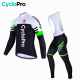 Tenue Cycliste Hiver Blanche et Verte - Pro+