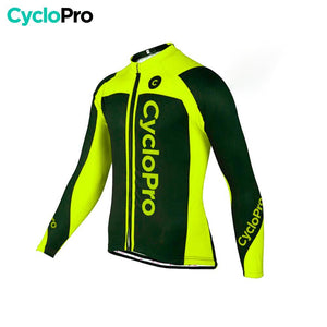 MAILLOT LONG DE CYCLISME JAUNE FLUO - AUTOMNE - FLASH+