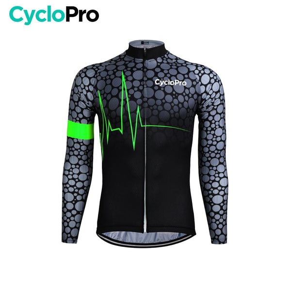 MAILLOT LONG DE CYCLISME VERT - HIVER - PULSATION+