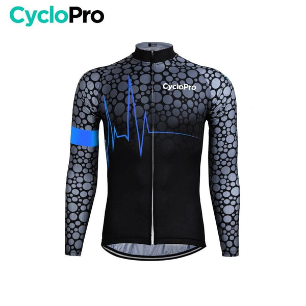 MAILLOT LONG DE CYCLISME BLEU - AUTOMNE - PULSATION+