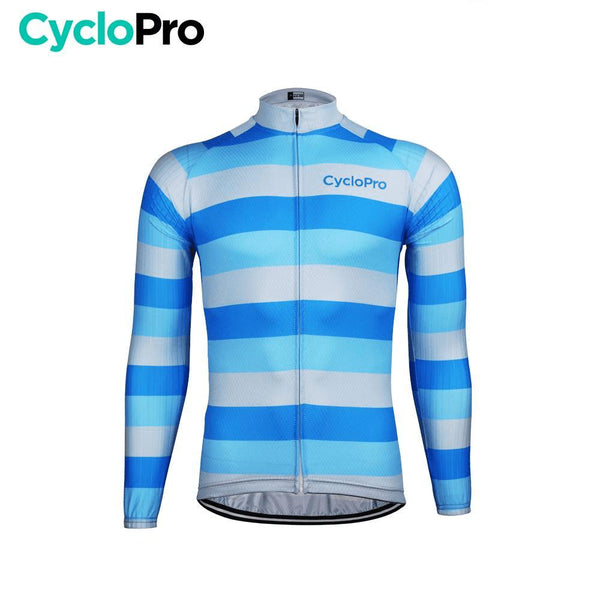 MAILLOT LONG DE CYCLISME BLEU - AUTOMNE - ÉVASION+