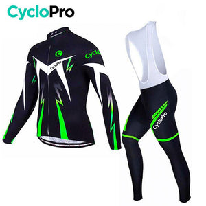 Tenue cycliste automne Noire et Verte - Confort+