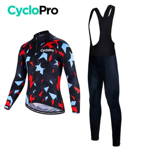 Tenue cycliste hiver Rouge et bleue - Origami+