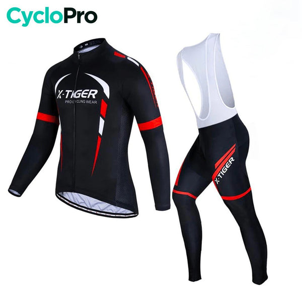 Tenue cycliste automne Noire et Rouge - Confort+