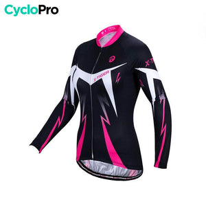 MAILLOT LONG DE CYCLISME ROSE - HIVER - CONFORT+