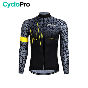 MAILLOT LONG DE CYCLISME JAUNE - HIVER - PULSATION+