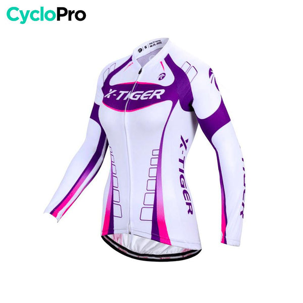 MAILLOT LONG DE CYCLISME VIOLET - HIVER - CONFORT+