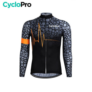 MAILLOT LONG DE CYCLISME ORANGE - HIVER - PULSATION+