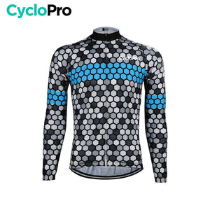 MAILLOT LONG DE CYCLISME BLEU - AUTOMNE - ATMOSPHERE+