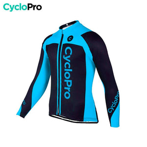 MAILLOT LONG DE CYCLISME BLEU - HIVER - FLASH+