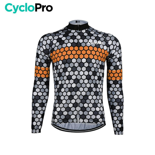 MAILLOT LONG DE CYCLISME ORANGE - HIVER - ATMOSPHERE+