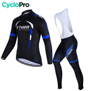 Tenue cycliste automne Noire et bleue - Confort+