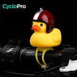 Cloche lumineuse en forme de petit canard jaune pour vélo enfant cloche de bicyclette enfant CycloPro Capitain bordeau 