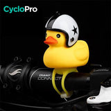 Cloche lumineuse en forme de petit canard jaune pour vélo enfant cloche de bicyclette enfant CycloPro Capitain blanc 