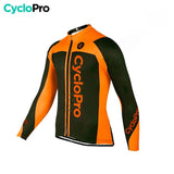 MAILLOT LONG DE CYCLISME ORANGE - HIVER - FLASH+