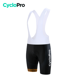 Cuissard pour VTT et Cyclisme - Liberty+ Cuissard court pour homme CycloPro Noir et orange Avec S