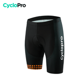 Cuissard pour VTT et Cyclisme - Liberty+ Cuissard court pour homme CycloPro Noir et orange Sans S