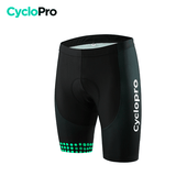 Cuissard pour VTT et Cyclisme - Liberty+ Cuissard court pour homme CycloPro Noir et vert Sans S