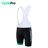 Cuissard pour VTT et Cyclisme - Liberty+ Cuissard court pour homme CycloPro Noir et vert Avec S