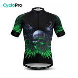 Maillot Cyclisme Noir et Vert - Aero+ Maillot court cyclisme CycloPro S 