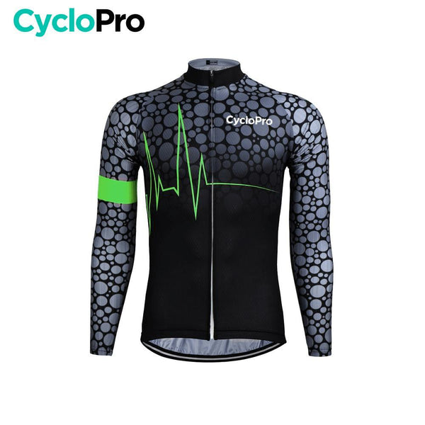 MAILLOT LONG DE CYCLISME VERT - AUTOMNE - PULSATION+