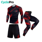 Ensemble running complet - Perform+ Ensemble running CycloPro Ensemble rouge/noir S 