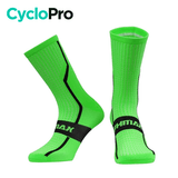 Chaussettes hautes pour cycliste Chaussettes montantes CycloPro Verte 