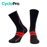 Chaussettes hautes pour cycliste Chaussettes montantes CycloPro Noir/rouge 