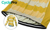 MAILLOT LONG DE CYCLISME JAUNE - HIVER - ÉVASION+ Maillot thermique homme Cyclo Pro 