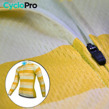 MAILLOT LONG DE CYCLISME JAUNE - AUTOMNE - ÉVASION+ Maillot long pour homme Cyclo Pro 