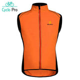 Veste de cyclisme coupe-vent et réfléchissant Cyclo Pro Sans-manches Orange S 