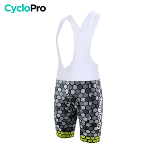 Cuissard pour VTT et Cyclisme - Atmosphère+ Cuissard court pour homme CycloPro Gris et jaune Avec S