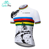 Tenue De Cycliste Route Rayée - Explore+ Tenue de cyclisme été CycloPro 