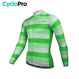 MAILLOT LONG DE CYCLISME VERT - AUTOMNE - ÉVASION+ Maillot long pour homme Cyclo Pro 