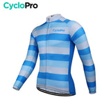 MAILLOT LONG DE CYCLISME BLEU - AUTOMNE - ÉVASION+ Maillot long pour homme Cyclo Pro 