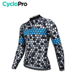 MAILLOT LONG DE CYCLISME BLEU - HIVER - ATMOSPHERE+ Maillot thermique homme Cyclo Pro 