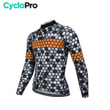 MAILLOT LONG DE CYCLISME ORANGE - HIVER - ATMOSPHERE+ Maillot thermique homme Cyclo Pro 