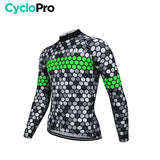 MAILLOT LONG DE CYCLISME VERT - AUTOMNE - ATMOSPHERE+ Maillot long pour homme Cyclo Pro 