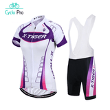 Tenue Vélo de Route Violet - Confort+ Tenue de cyclisme été CycloPro Avec bretelles S 