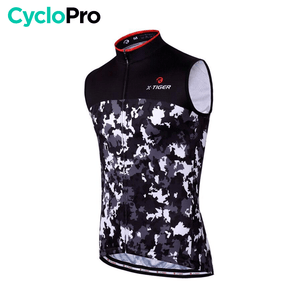 Maillot Cyclisme sans manches Noir et Blanc - Military Maillot sans manche homme CycloPro XS 