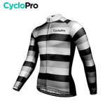 MAILLOT LONG DE CYCLISME NOIR ET BLANC - HIVER - ÉVASION+ Maillot thermique homme Cyclo Pro 