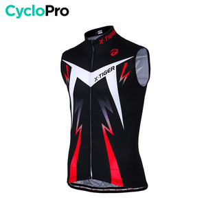 Maillot Cyclisme Sans Manches Noir et rouge - Confort+ maillot cyclisme sans manches CycloPro Rouge XS 