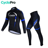 Tenue cycliste automne Noire et bleue - Confort+